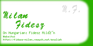 milan fidesz business card